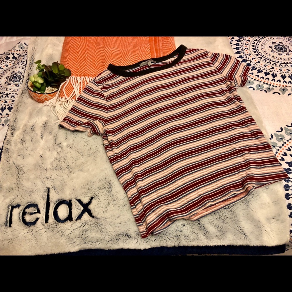 Charolette Rouse tight striped crop top